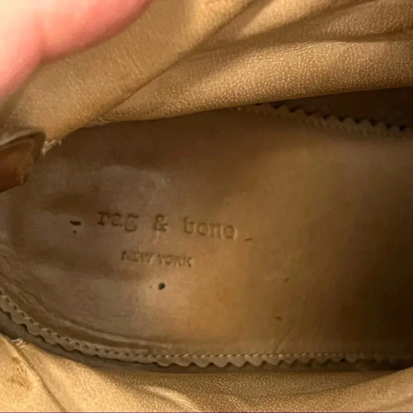 Rag and Bone Leather Suede Ankle Chelsea Boots Cognac Brown Heel Western 9.5 US - Picture 10 of 13